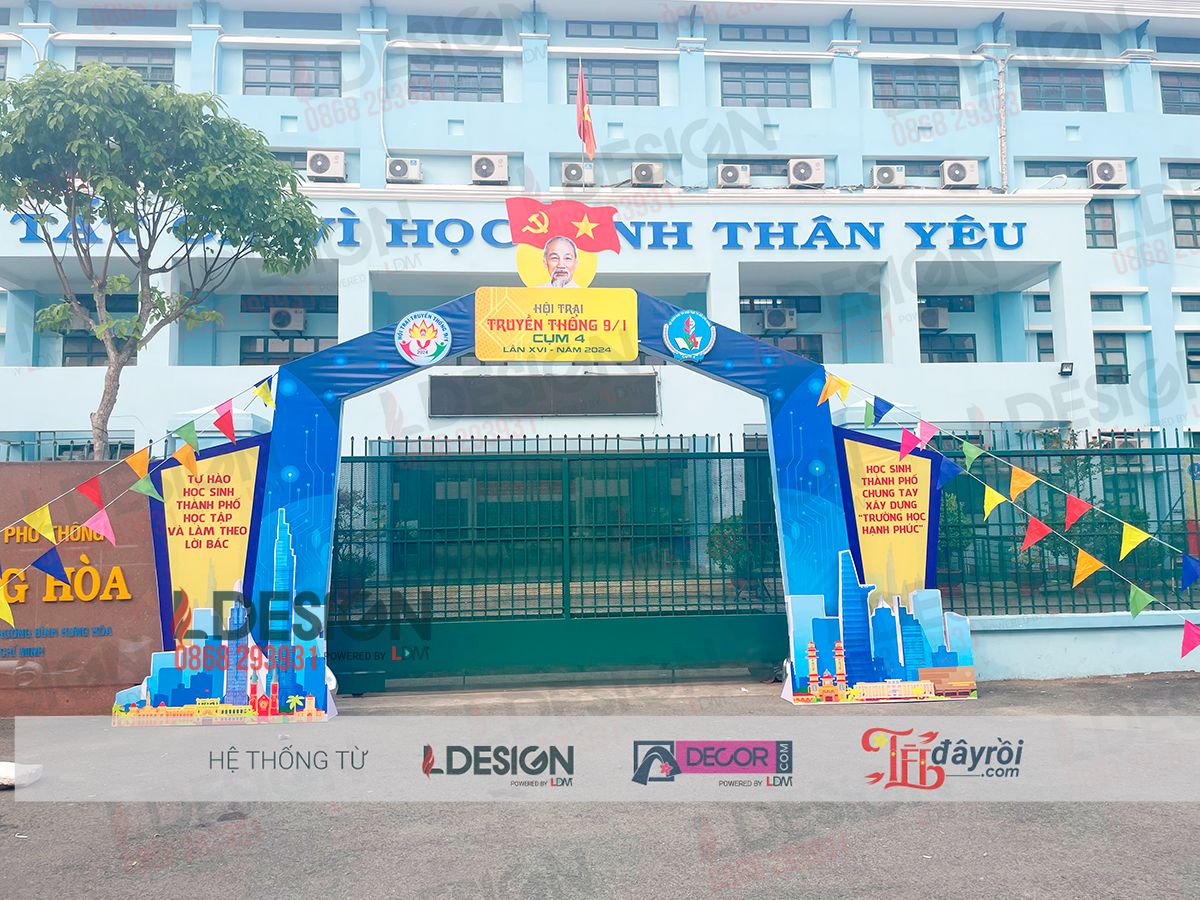 Thi công cổng trại hội trại truyền thống 9/01