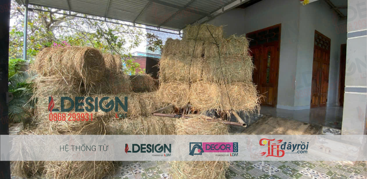 Rơm cuộn trang trí Tết