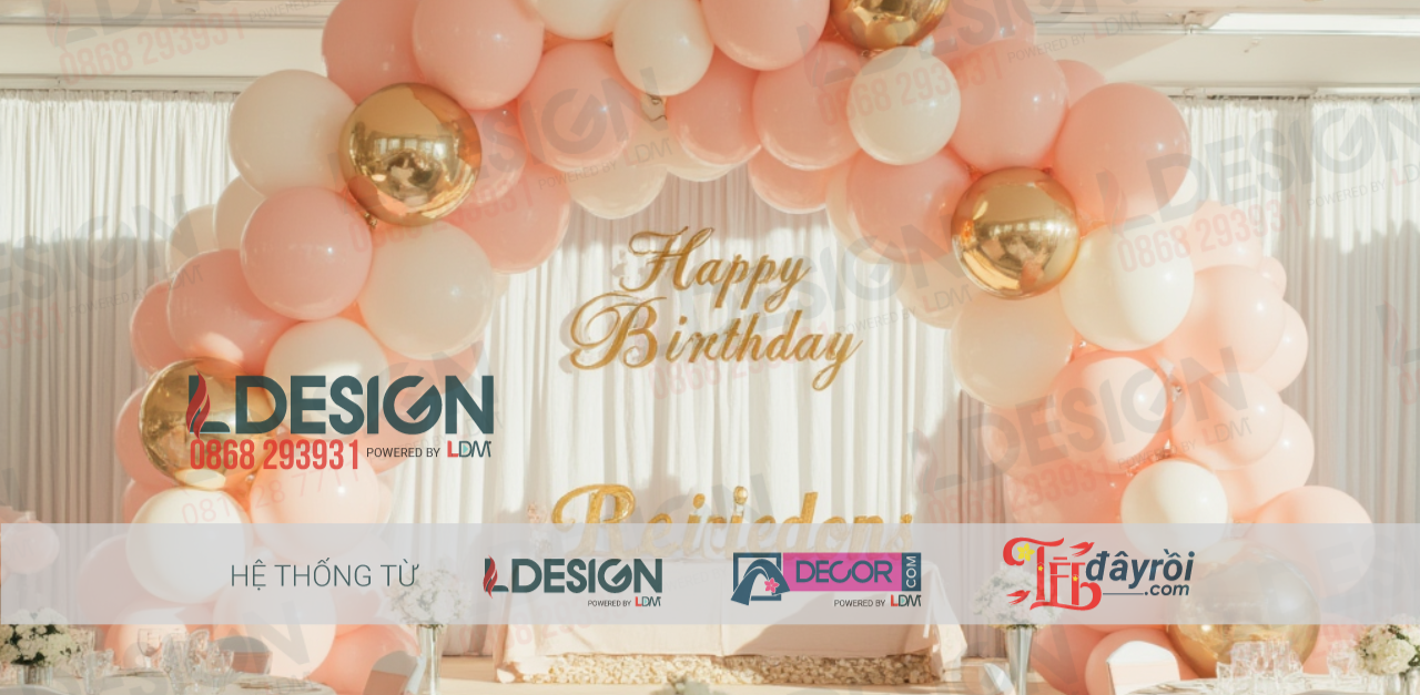 Không Gian Sự Kiện Sinh Nhật Ngọt Ngào - Trang Trí Bong Bóng Pastel Cao Cấp