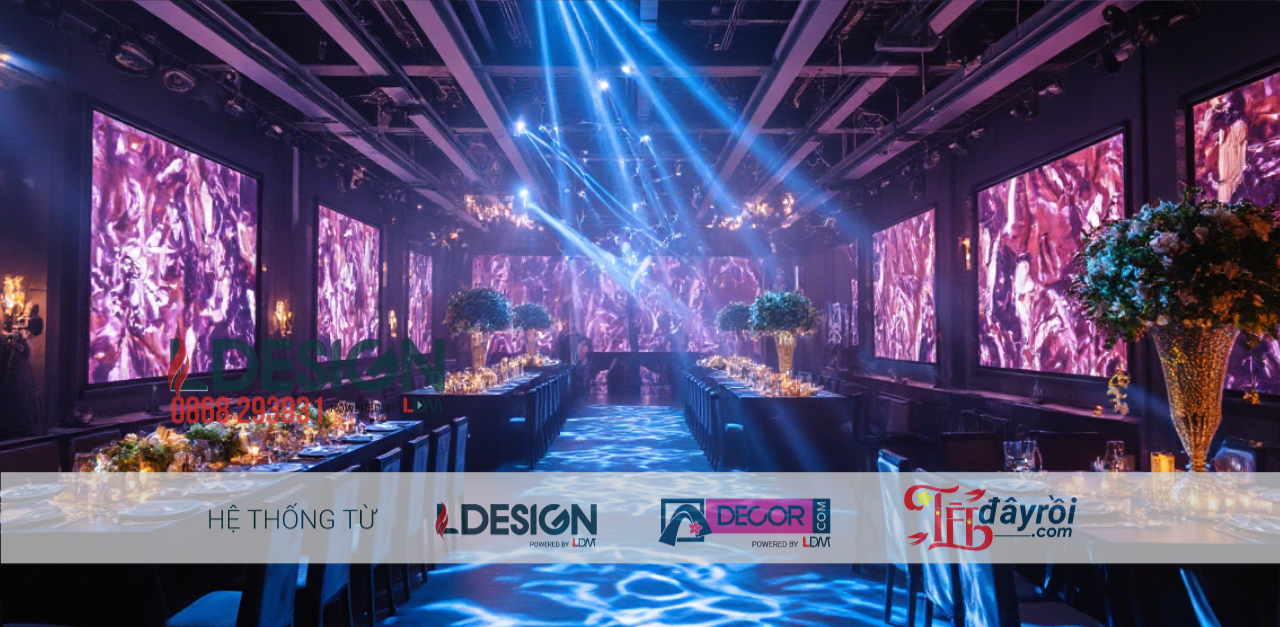 Biến hóa không gian sự kiện bằng ánh sáng nghệ thuật