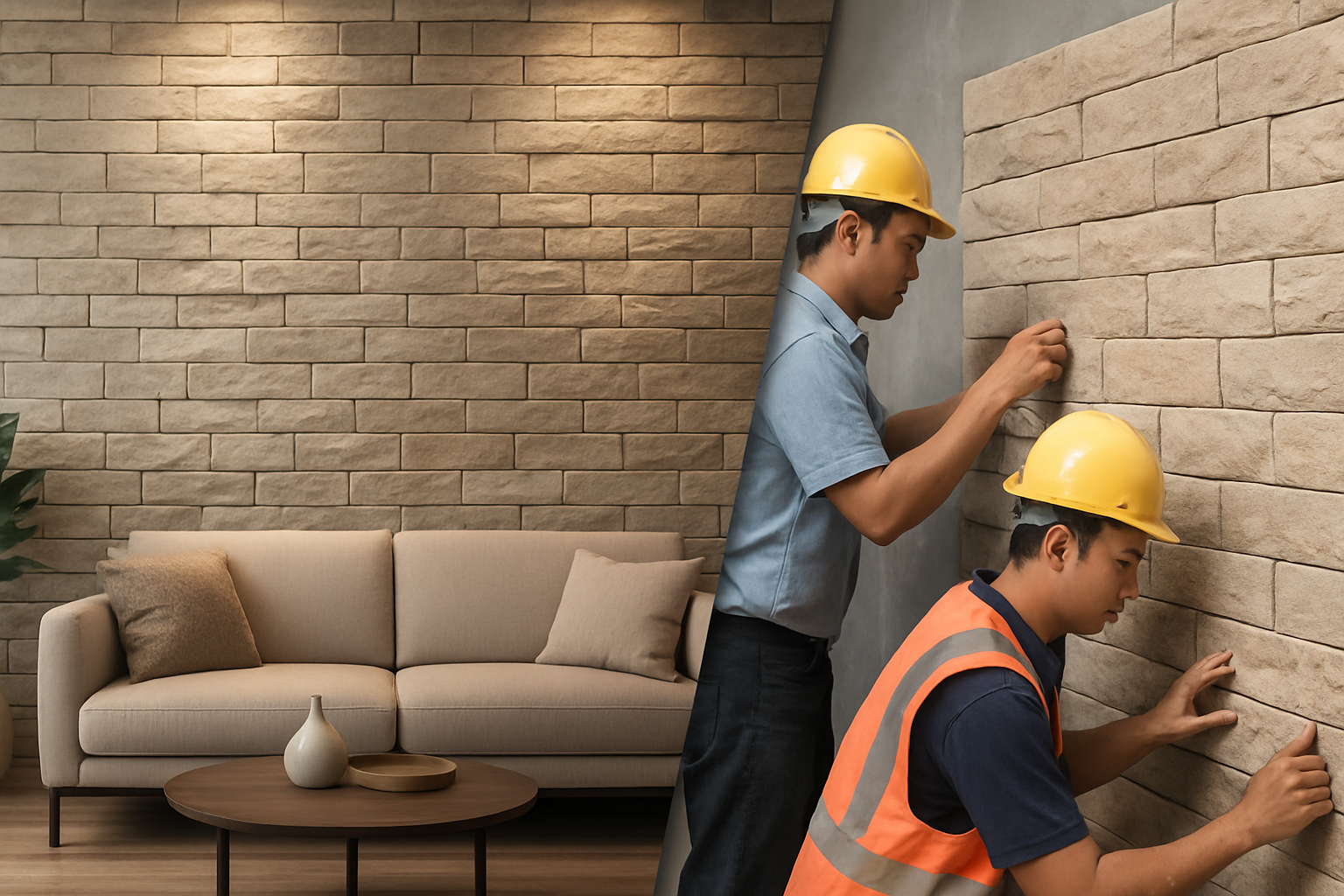 Vách giả đá bằng mút xốp: Giải pháp trang trí nhẹ, đẹp, tiết kiệm