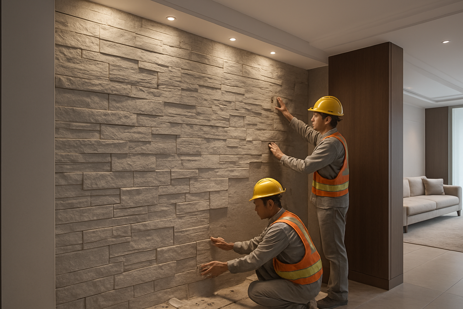 Vách giả đá bằng thạch cao: Giải pháp trang trí sang trọng