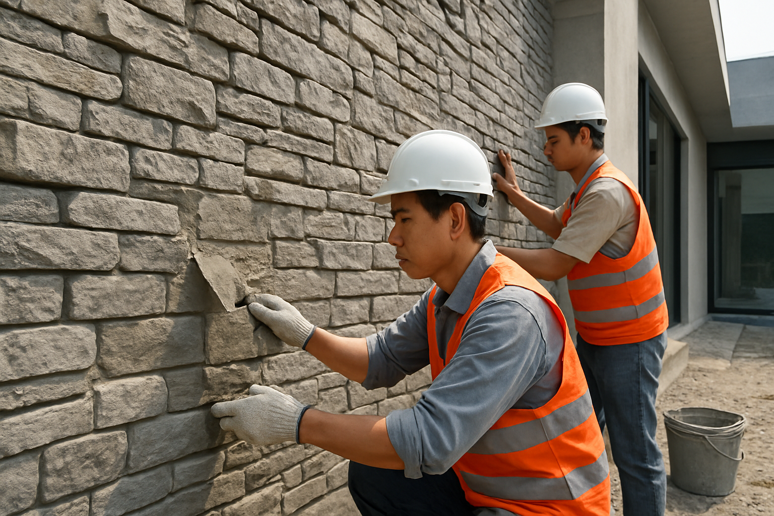 Vách giả đá bằng xi măng: Giải pháp trang trí bền đẹp