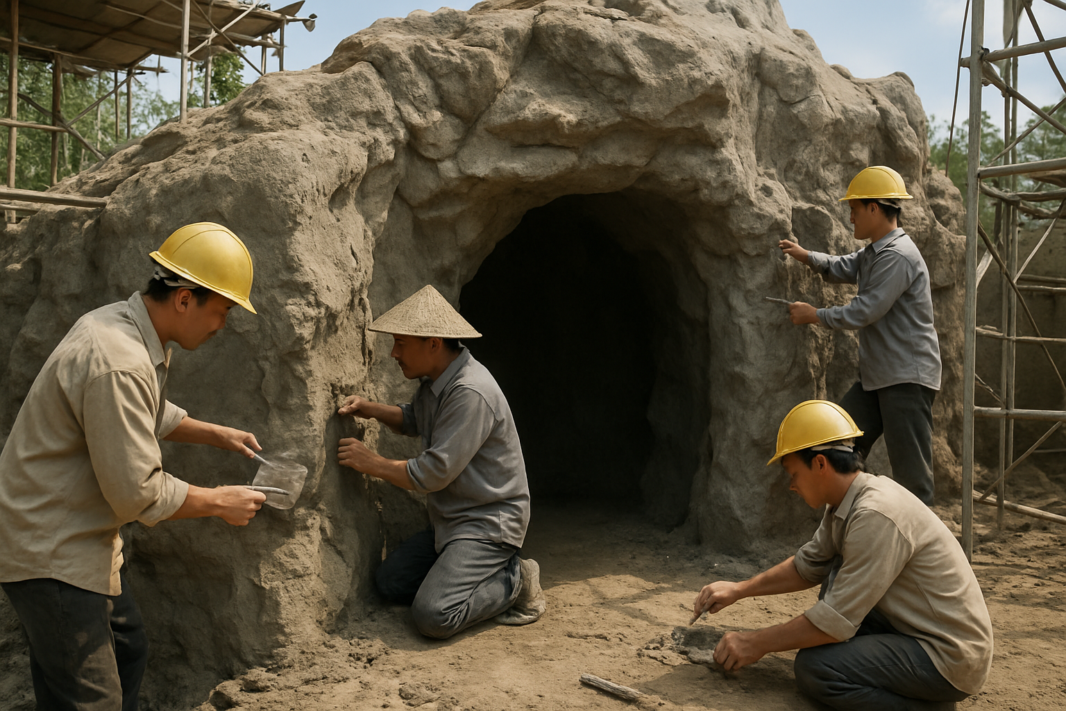 Thi công hang đá bằng composite: Giải pháp đẹp, bền, nhanh