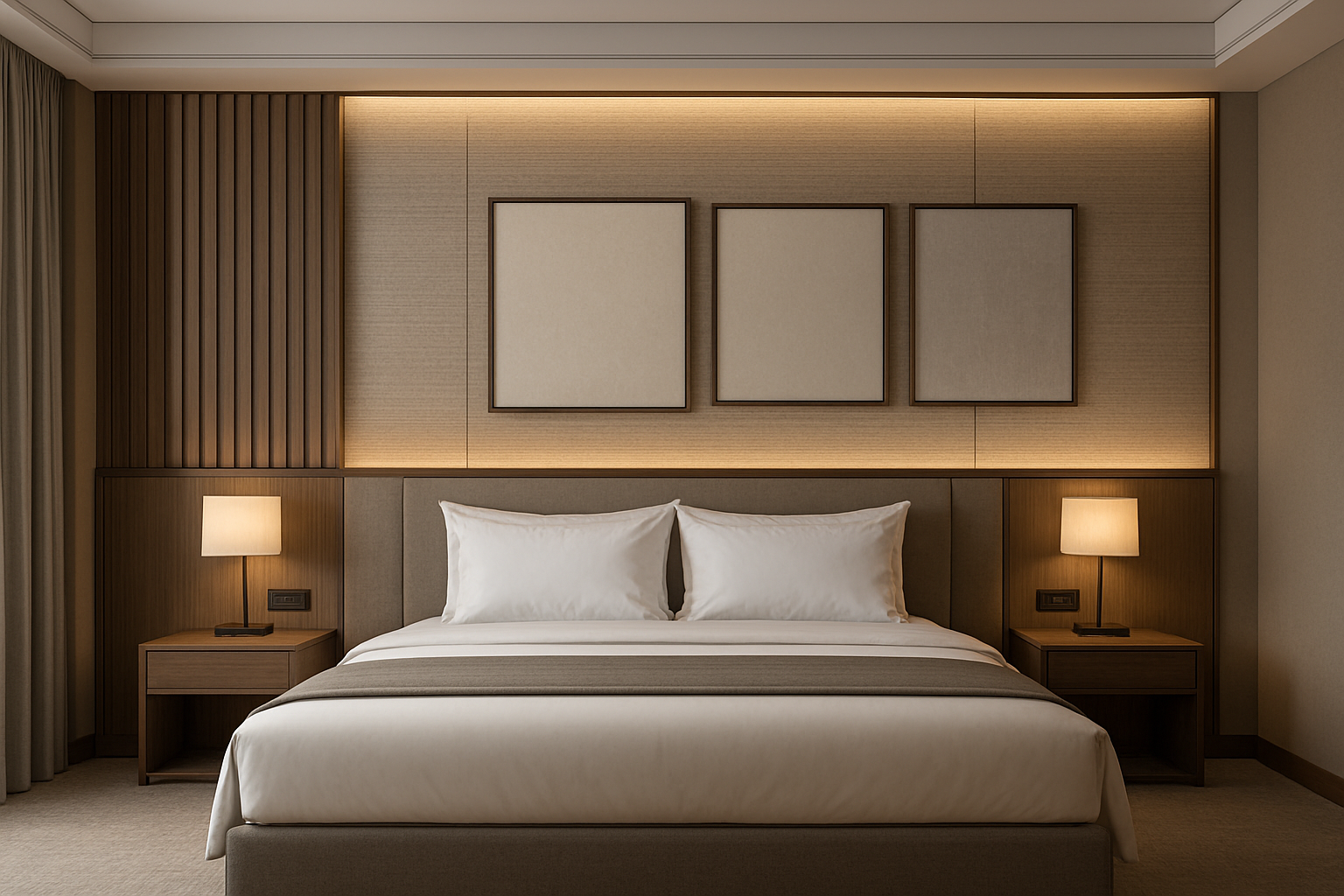 Thi công vách trang trí đầu giường khách sạn Ibis Sân Bay