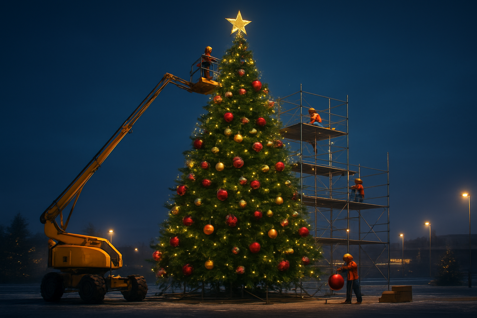 Cho thuê cây thông Noel 12m: Giải pháp trang trí nổi bật