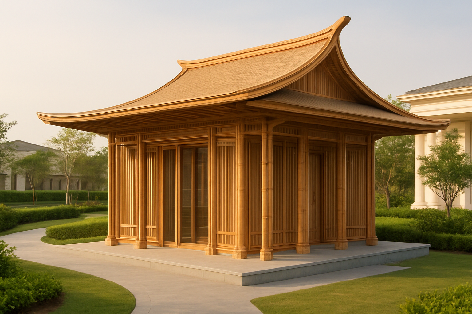 Thi công nhà tre: Giải pháp kiến trúc xanh cho doanh nghiệp