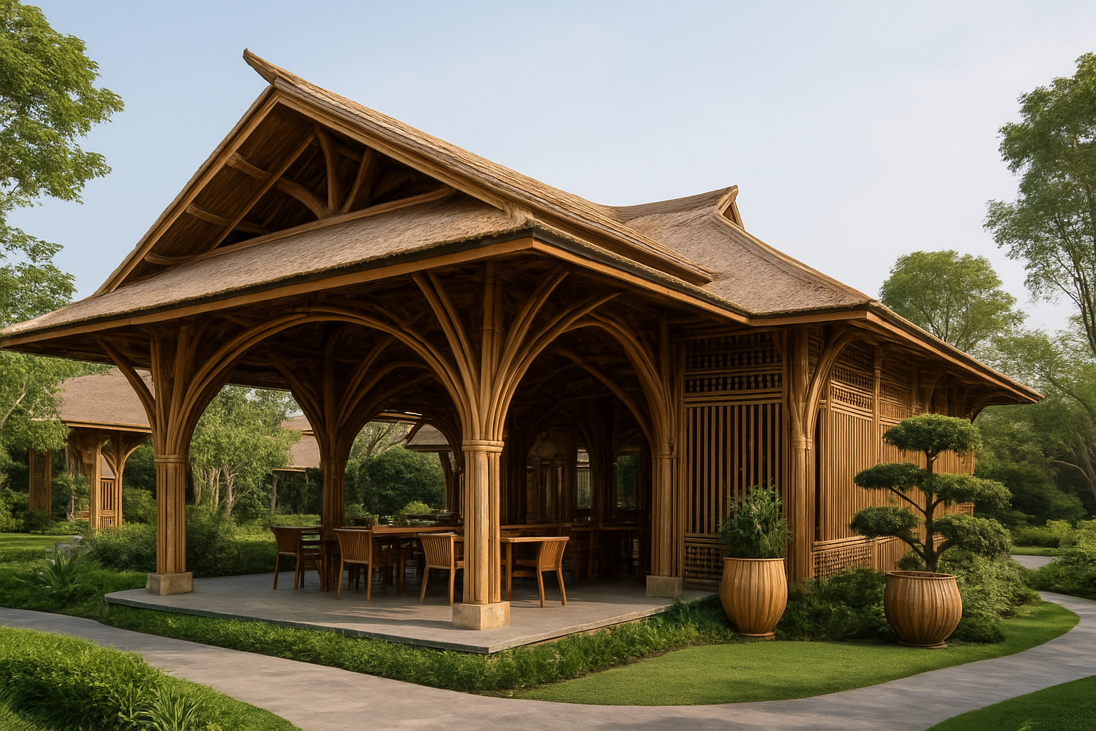Thiết kế thi công nhà tre: Giải pháp bền đẹp cho doanh nghiệp